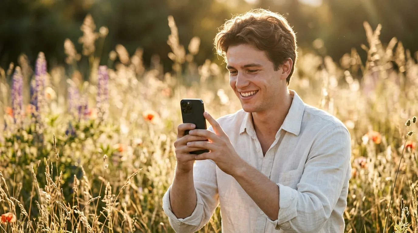 Portrait taken during golden hour showing warm, flattering light on subject's face