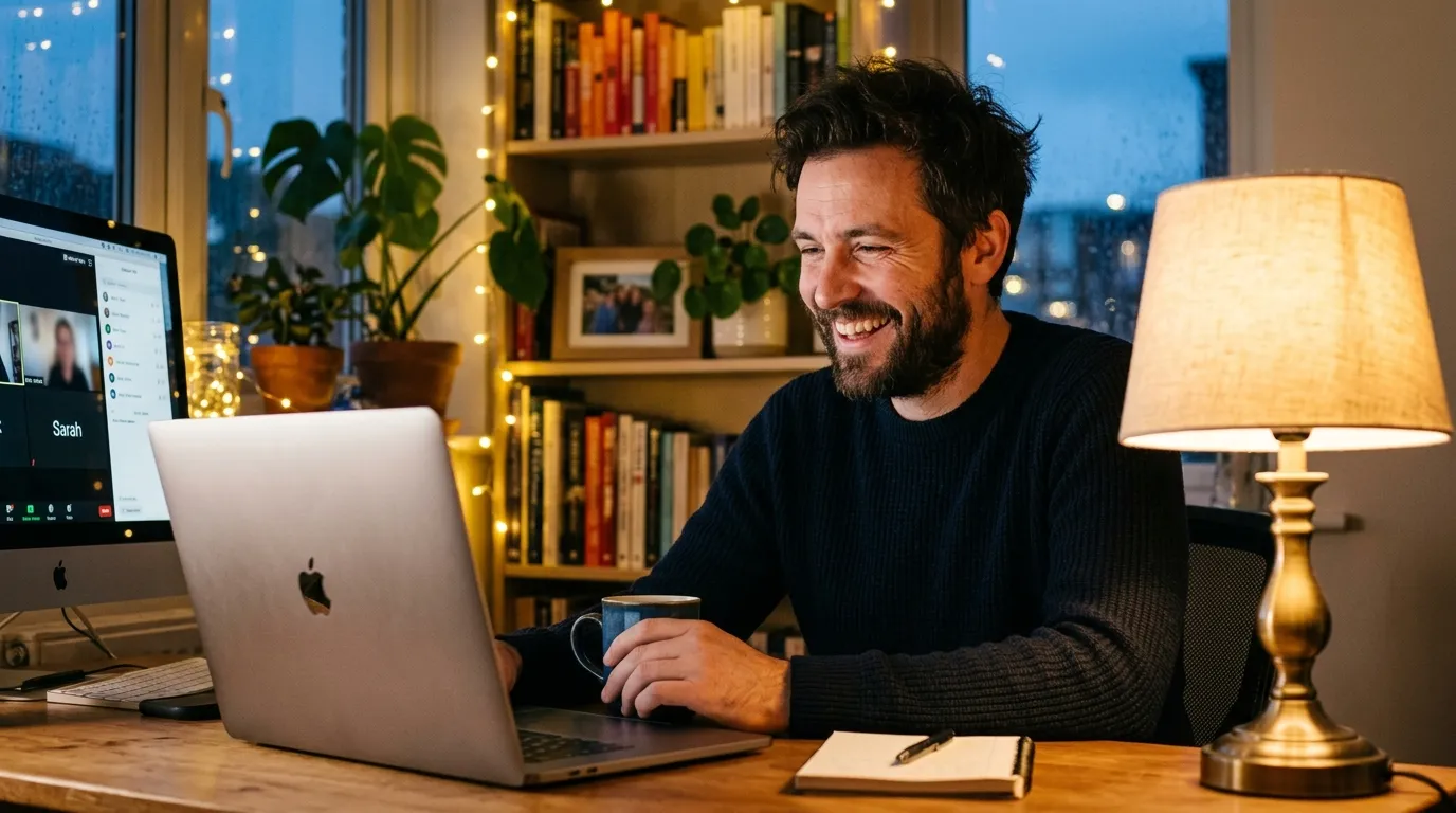 Person facing a phone for a live video selfie verification check against profile photos